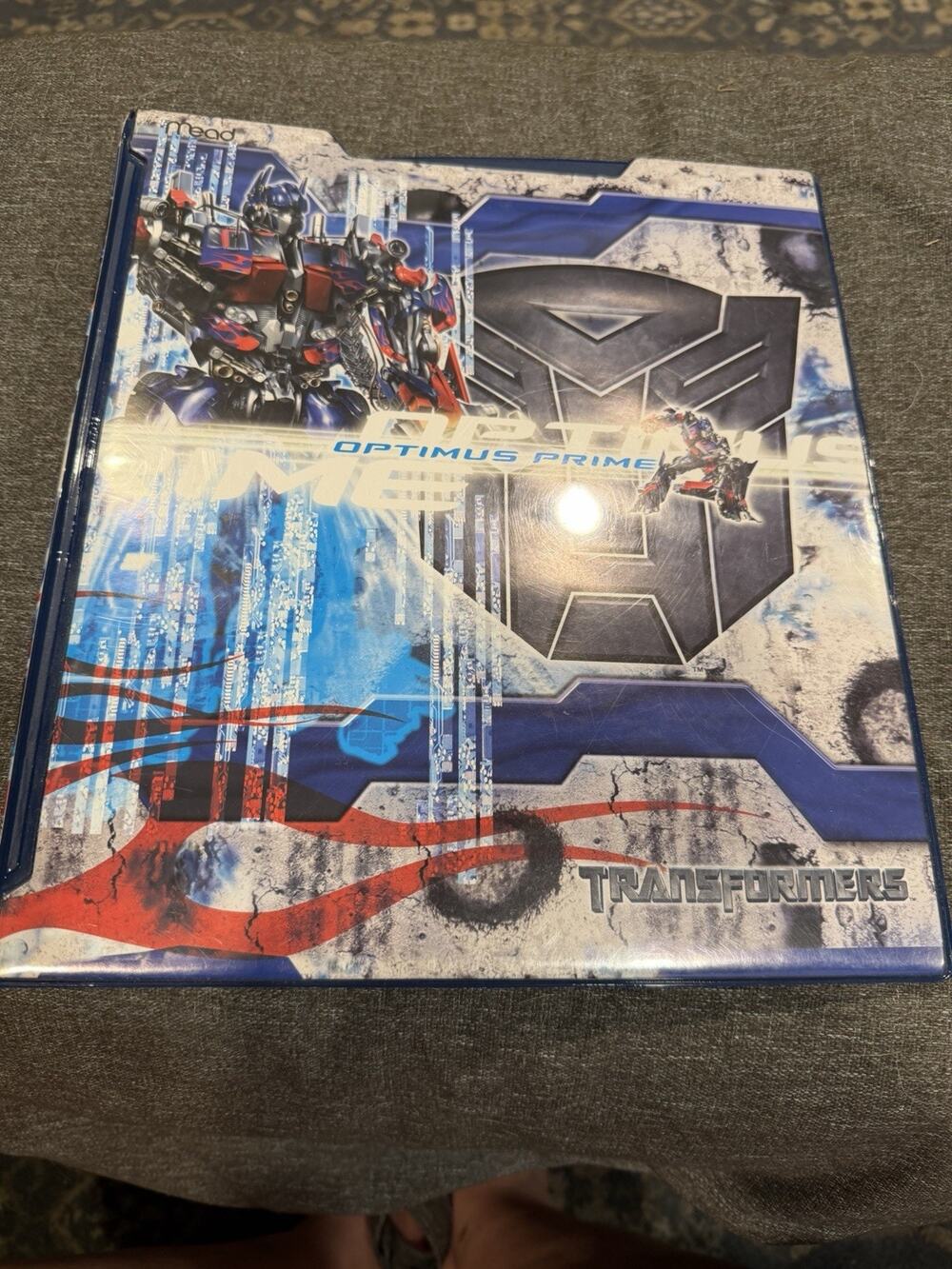 2007 Transformers Movie Optimus Prime 1” Binder Mead Hasbro Licensed